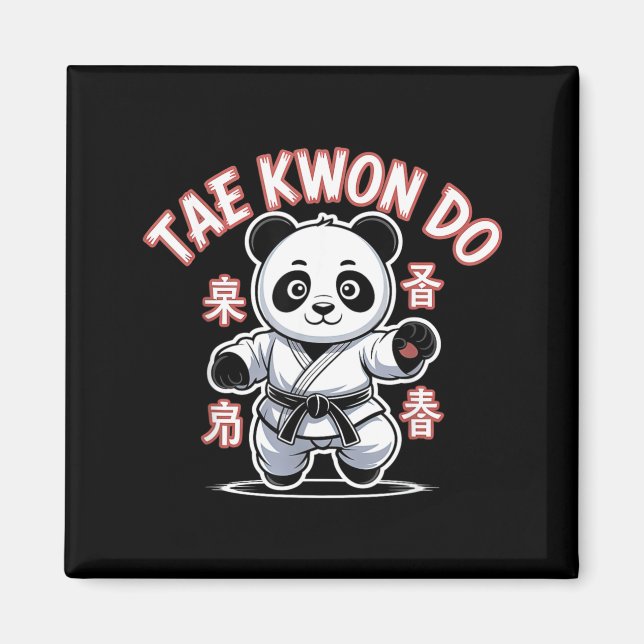 Imã Panda de Taekwondo engraçado Tkd coreano (Frente)