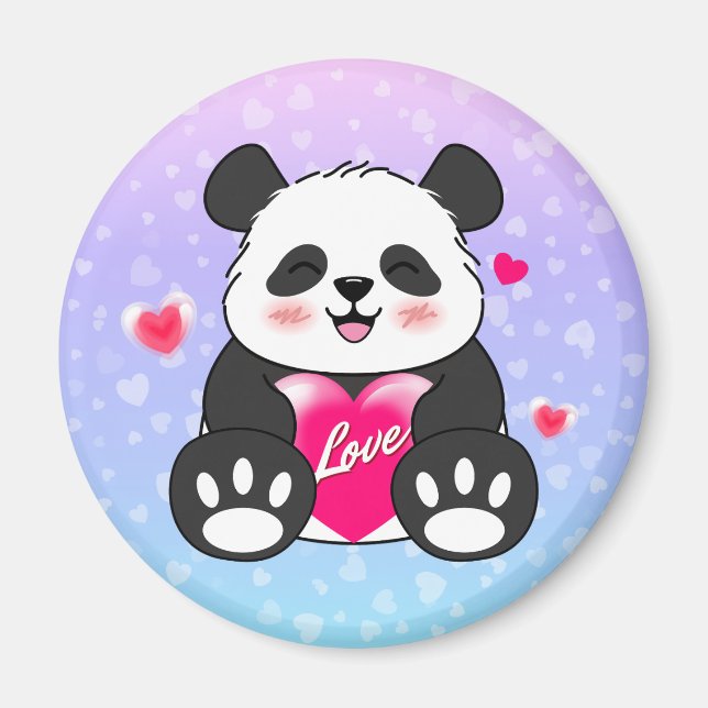Imã Panda do Dia dos Namorados Apaixonado (Frente)