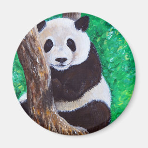 Imã Panda em pintura em árvore