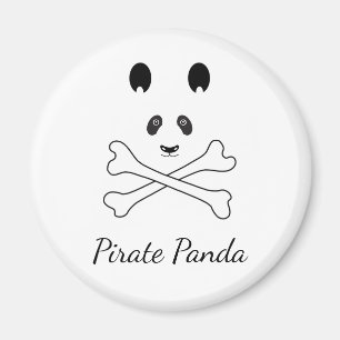 Imã Panda engraçada preto e branco personalizada do