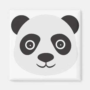 Imã Panda Face Black and White Bear