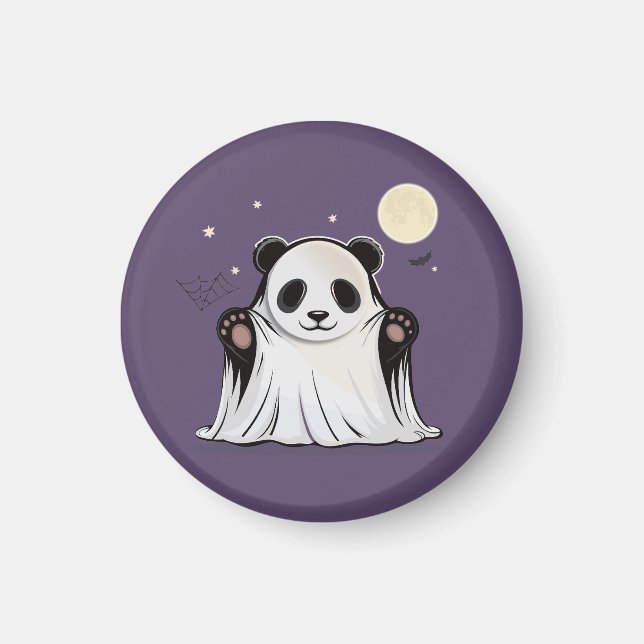 Imã Panda Fantasma Fofo Sob a Lua  (Frente)