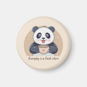 Imã Panda Fofo com Café