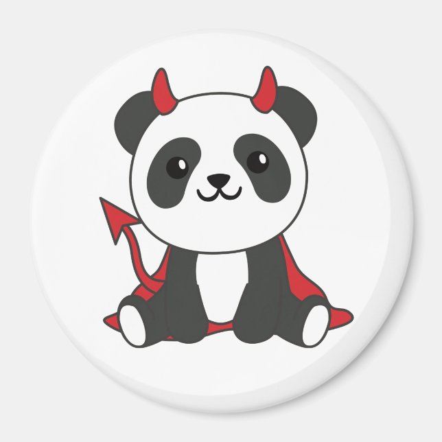 Imã Panda Halloween Cute Devil Kids Witume (Frente)
