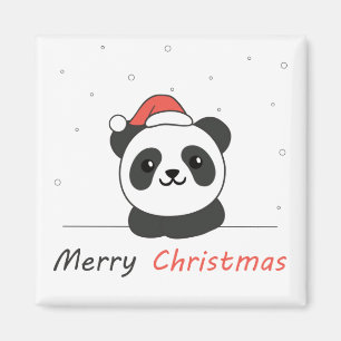 Imã Panda Natal Neve Animais de inverno Pandas
