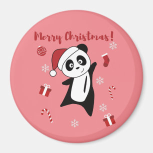 Imã Panda Natal Neve Inverno Animais Pandas Magnet