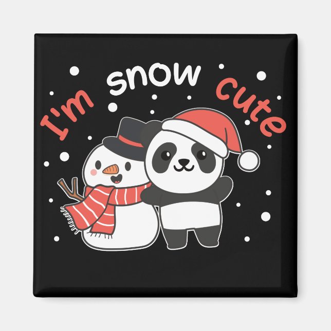 Imã Panda, sou o magneta Snowman Cute Snowman (Frente)