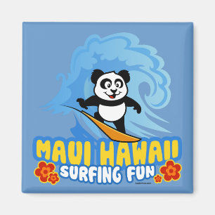 Imã Panda surfando de Maui