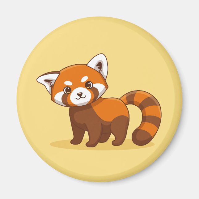 Imã Panda Vermelho no Amarelo (Frente)