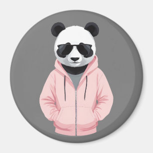 Imã Panda Vestindo Hoodie Funny Legal Caráter Animal