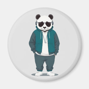 Imã Panda Vestindo Hoodie Funny Legal Caráter Animal