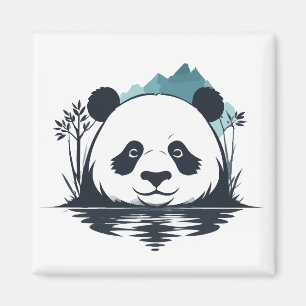 Imã Panda Vetor Art Animal Modern Urban City Graphic