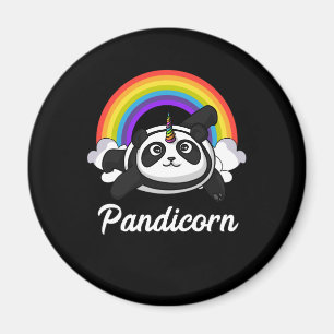 Imã Pandicorn Panda Bear Unicorn Magical Rainbow