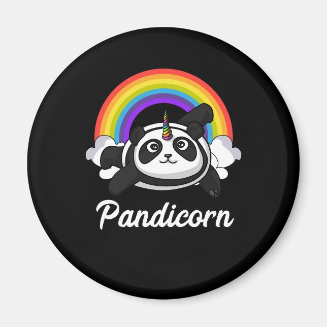 Imã Pandicorn Panda Bear Unicorn Magical Rainbow (Frente)