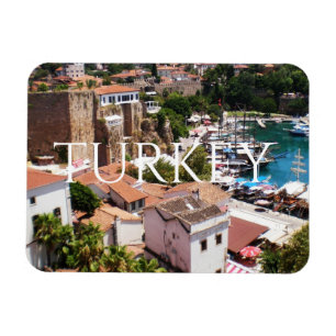 Ímã Panorama da cidade antiga Kaleici de Antalya