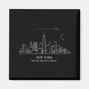 Imã Panorama da Cidade de Nova York Minimalista "A Cid