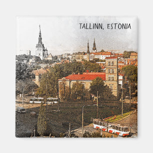 Imã Panorama da Cidade de Tallinn Estônia