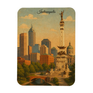 Ímã Panorama da Cidade do Horizonte de Indianapolis In