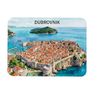 Ímã Panorama da Cidade Velha de Dubrovnik, Croácia, na