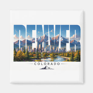 Imã Panorama da Montanha Rochosa de Denver Colorado Vi