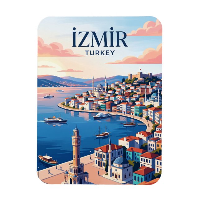 Ímã Panorama de İzmir Turquia (Vertical)