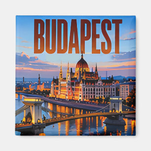 Imã 🌉 Panorama Moderna de Budapeste Estilo Urbano 🌉