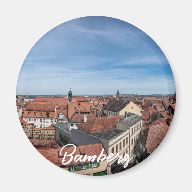 Imã Panorama vê a velha cidade de cima em Bamberg (Frente)