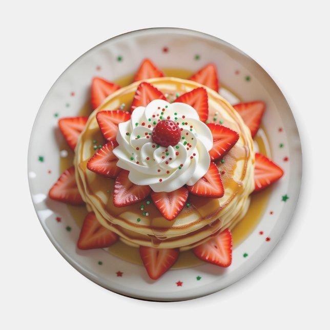 Imã Panquecas com Creme Chantilly e Confeitos de Natal (Frente)