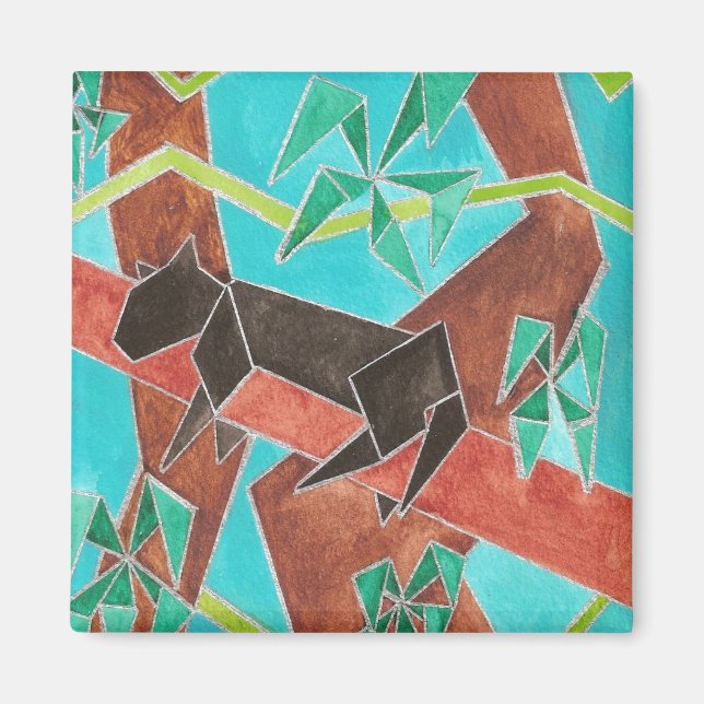 Imã Pantera da Selva Arte Abstrata Original (Frente)
