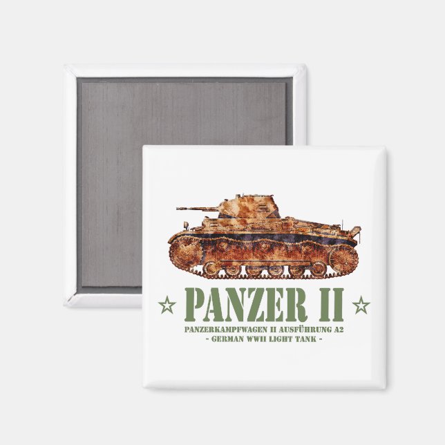 Imã Panzer II A2 Guerra Mundial 2 Tanque alemão leve (Front/Back)