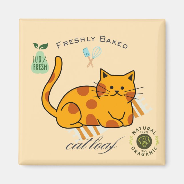 Imã Pão de Gato Engraçado (Frente)