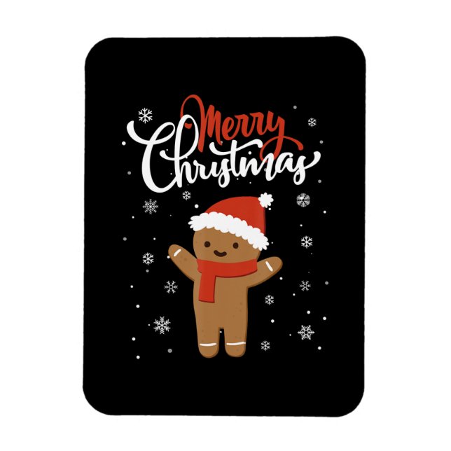 Ímã Pão de gengibre de natal feliz | biscoito de natal (Vertical)