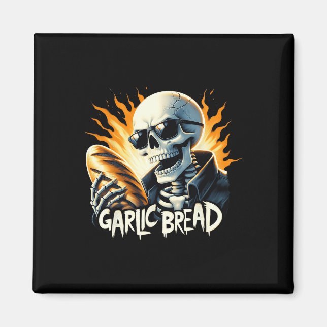 Imã Pão Halloween Skeleton Bakery Baker Bread (Frente)