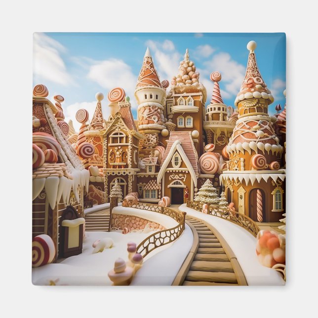 Imã Pão-Pão Festivo Inverno Terra Neve (Frente)