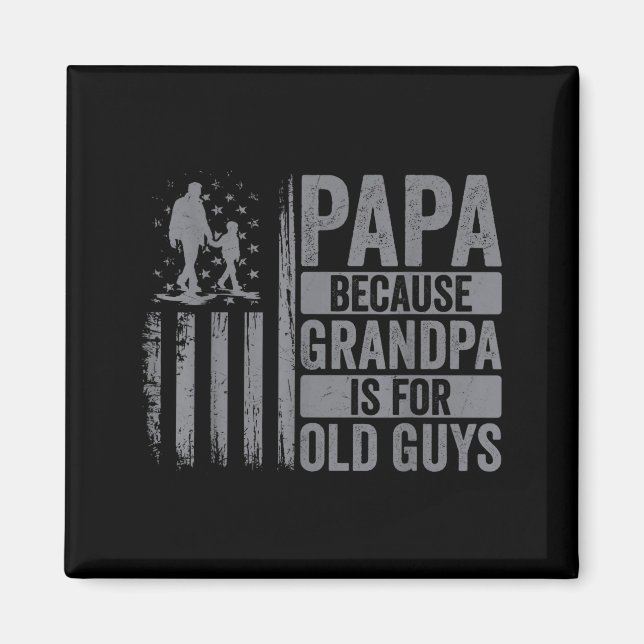 Imã Papa Art For Grandpa Men From Grandkids Granddaugh (Frente)