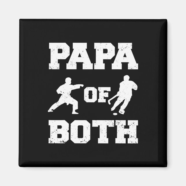 Imã Papá De Hóquei Engraçado E Papá De Karate (Frente)