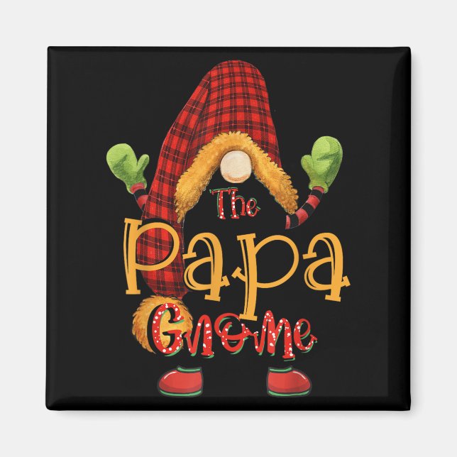 Imã Papa Gnome Christmas Pajamas Matching Family Group (Frente)
