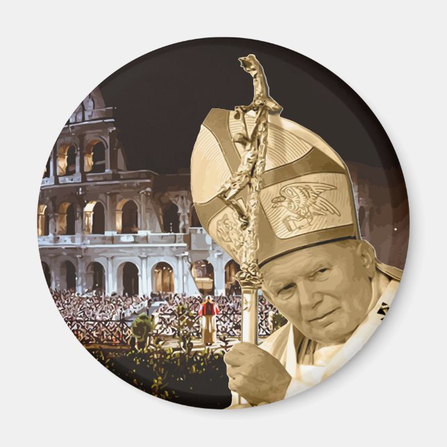 Imã Papa João Paulo II Bênção Magneta (Frente)