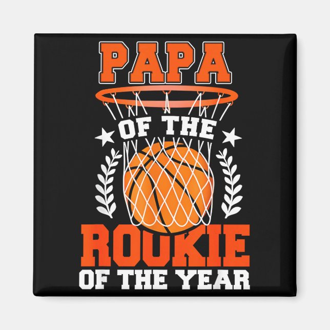 Imã Papa Of Rookie 1st Basketball Bday Theme Matching  (Frente)
