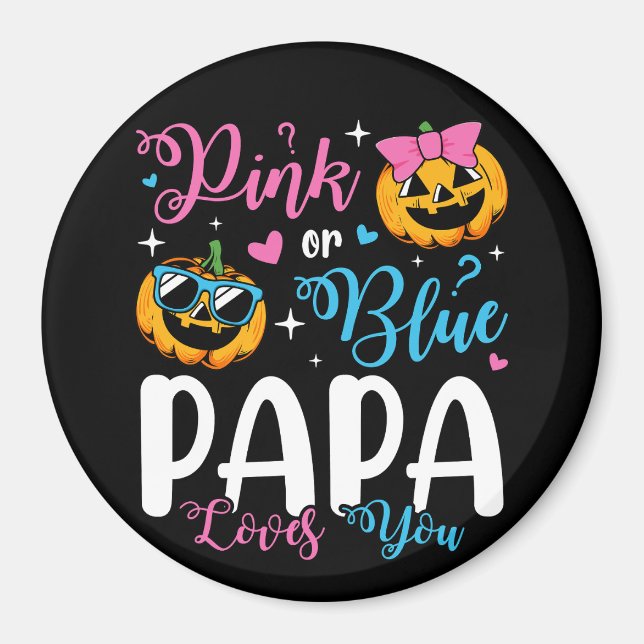 Imã Papá Rosa Ou Azul Te Ama Um Círculo De Bebê De Abó (Frente)