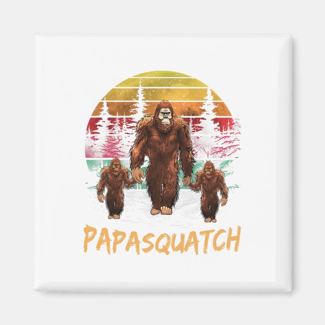 Imã Papa Squatch Retro Bigfoot Sasquatch Yeti Fath (Frente)