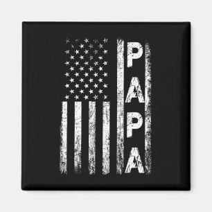 Imã Papa Vintage American Flag Dia de os pais 4 De Jul