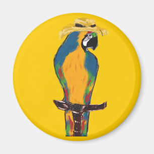 Imã Papagaio Azul e Amarelo