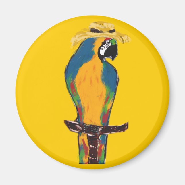Imã Papagaio Azul e Amarelo (Frente)
