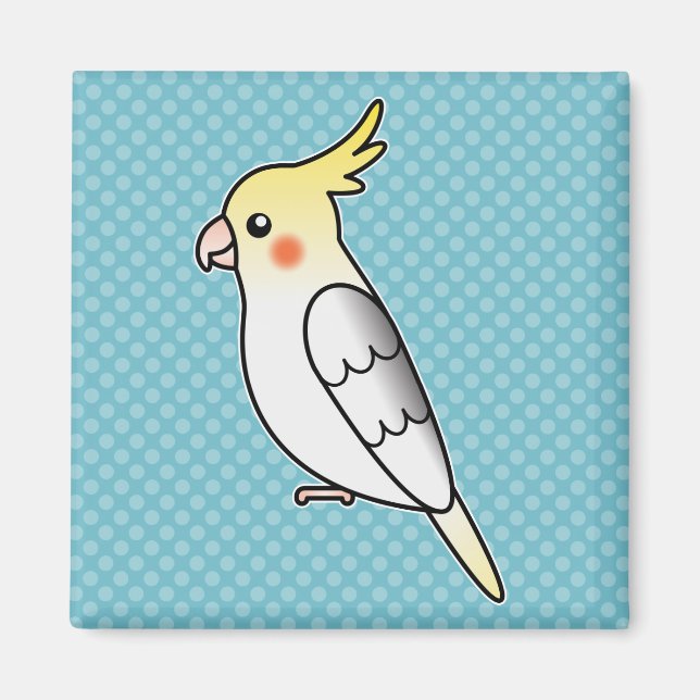 Imã Papagaio Cacatua Cartoon Manchado (Frente)