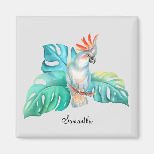 Imã Papagaio de Cockatoo Tropical Personalizado