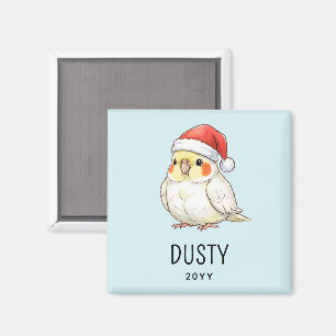 Imã Papagaio-do-cerrado de Natal Personalizado Usando