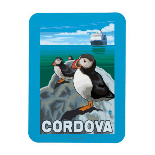 Ímã Papagaio-do-mar & navio de cruzeiros - Cordova,