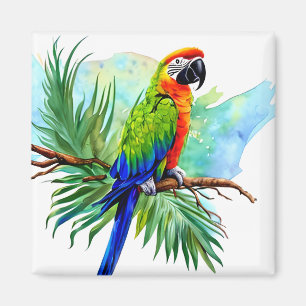 Imã Papagaio Macaw Gerado por AI-Cute