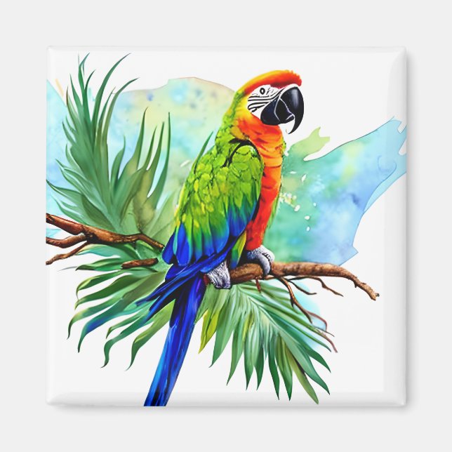 Imã Papagaio Macaw Gerado por AI-Cute (Frente)